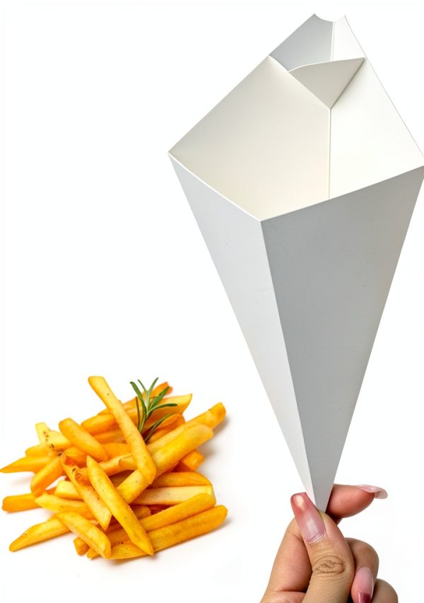 Disposable French Fries Holder by mollensiuer 50pcs Kraft Paper Cones-5