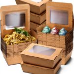 Take Out Food Containers 50 Pack Brown 40oz Box with Window by Cididu-0