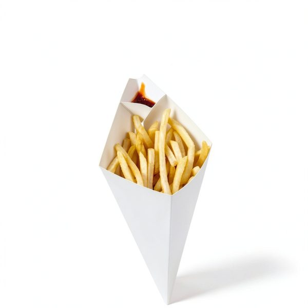 Disposable French Fries Holder by mollensiuer 50pcs Kraft Paper Cones-4