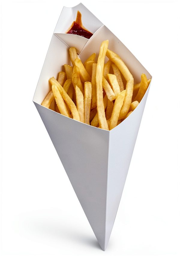 Disposable French Fries Holder by mollensiuer 50pcs Kraft Paper Cones-3