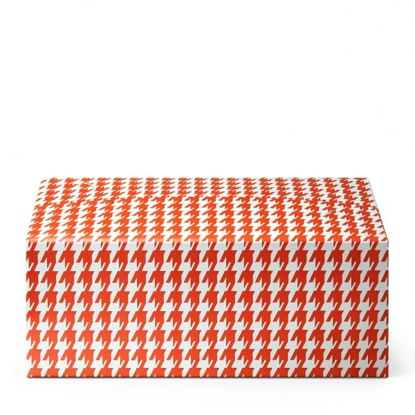Restaurantware Paper Takeout Box 47 oz Red Houndstooth Rectangular-3