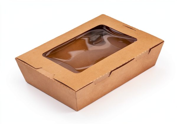 Take Out Food Containers 50 Pack Brown 40oz Box with Window by Cididu-1