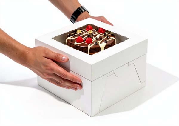 BOARDS+ 10 Inch Cake Boxes – Sturdy Cardboard, Clear Window, 25 Pack-3
