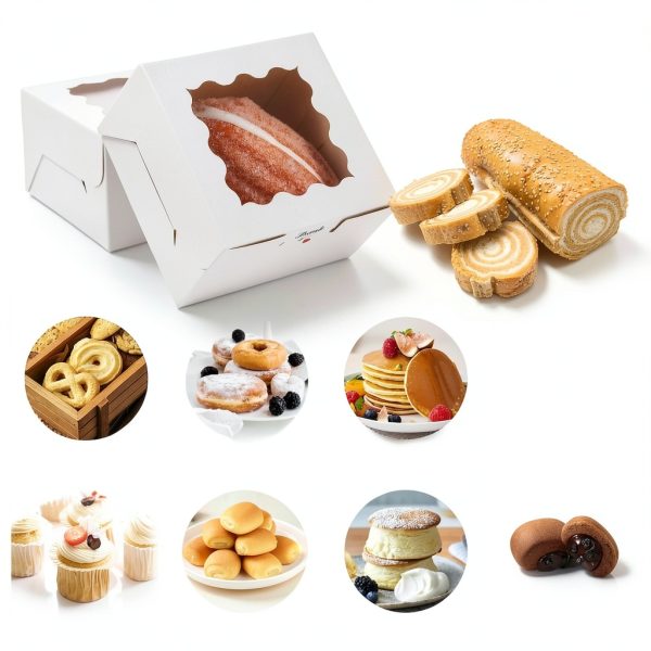Cookie Boxes 50 Pack with Window White Bakery Box by YEEHONG 4x4x2.5in-5