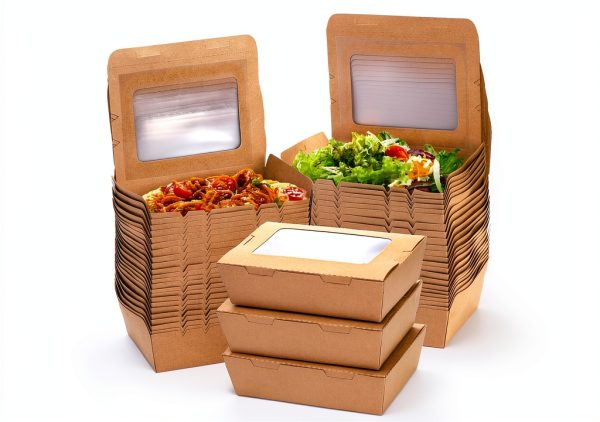 Take Out Food Containers 50 Pack Brown 40oz Box with Window by Cididu-4