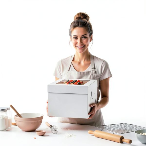 BOARDS+ 10 Inch Cake Boxes – Sturdy Cardboard, Clear Window, 25 Pack-5