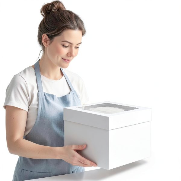 BOARDS+ 10 Inch Cake Boxes – Sturdy Cardboard, Clear Window, 25 Pack-1