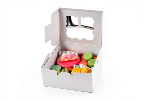Cookie Boxes 50 Pack with Window White Bakery Box by YEEHONG 4x4x2.5in-3
