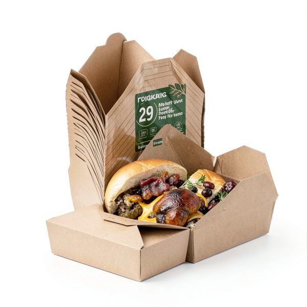 50 Pack 70 oz Kraft Brown Paper To Go Boxes – Leak-Proof, Grease-Resistant Cardboard To Go Containers – Heavy Duty Disposable Lunch Boxes for Restaurant, Catering, Picnic, Party-8