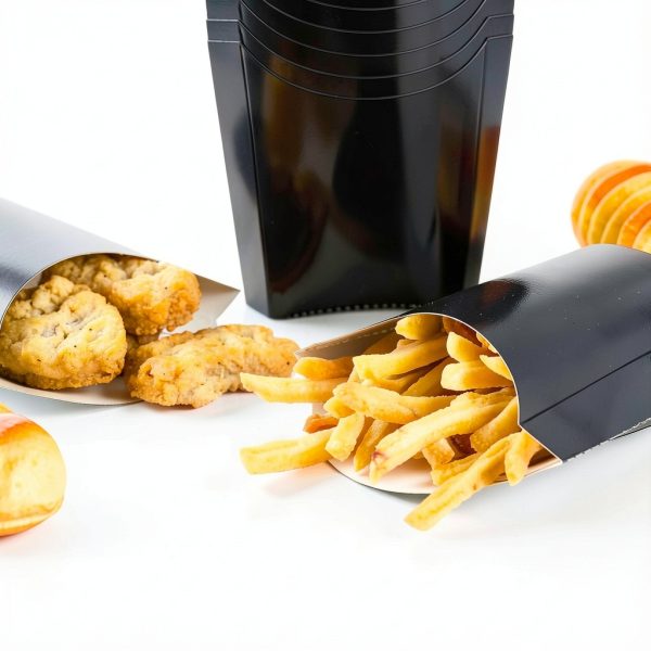 French Fry Box DOSTATNI 200 Pack Black 4oz Kraft Disposable-4