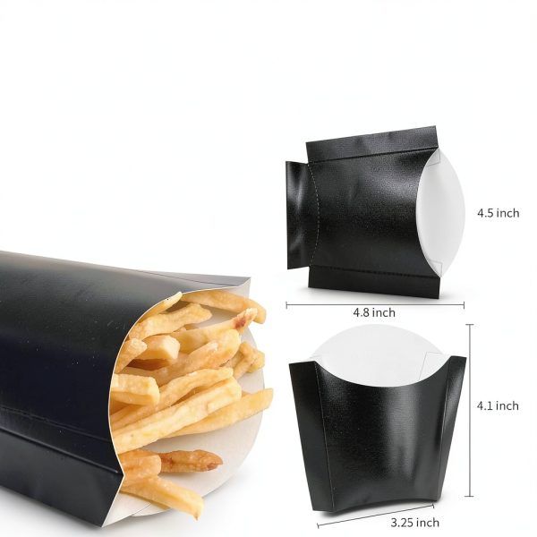French Fry Box DOSTATNI 200 Pack Black 4oz Kraft Disposable-1