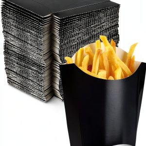 French Fry Box DOSTATNI 200 Pack Black 4oz Kraft Disposable-0