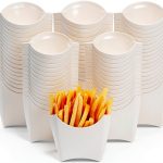 ZILAMGOO 50 Pack 4oz French Fry Containers, White Disposable Paperboard French Fries Holder Cups for Fries, Onion Rings, Snacks, Crackers – Stackable French Fry Cups for Parties & Takeout-0