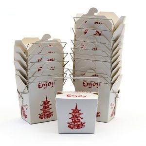 50 Pack 8oz Chinese take out box 8-OZ Bio Noodle Take Out Food Container: Perfect for Takeout Restaurants - White - Disposable and Recyclable (50)-0