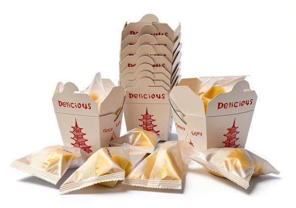50 Pack 8oz Chinese take out box 8-OZ Bio Noodle Take Out Food Container: Perfect for Takeout Restaurants - White - Disposable and Recyclable (50)-1