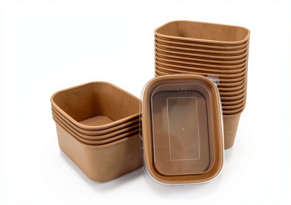 Paper Food Containers 35 oz Pack 50 with Lids Kraft Freezer Safe-2