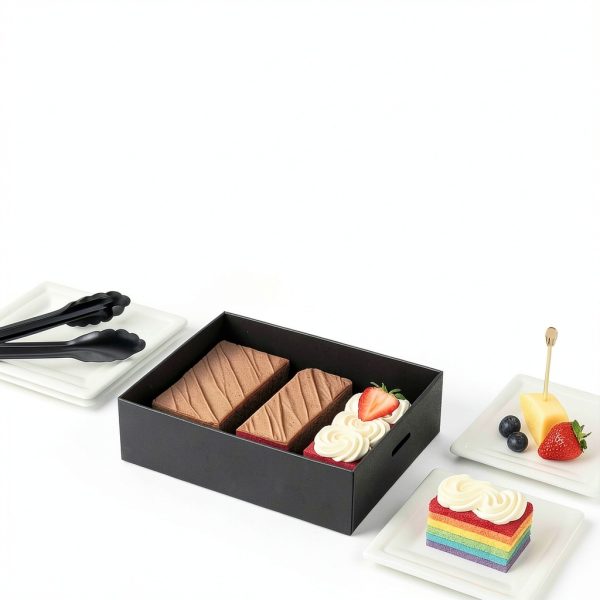 Restaurantware Cater Tek Baked Goods Boxes 10 Black with Window Lids-3