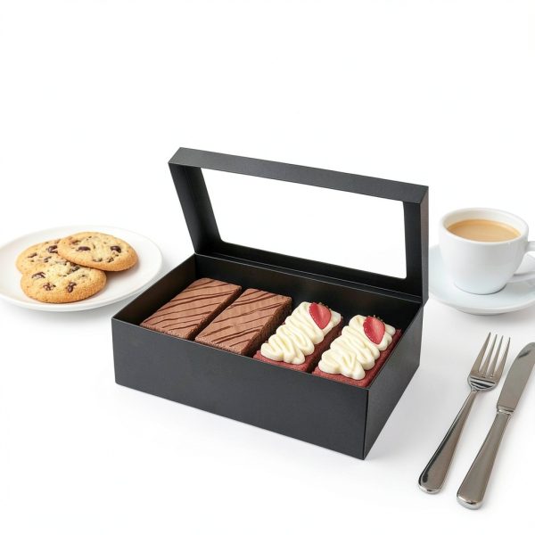 Restaurantware Cater Tek Baked Goods Boxes 10 Black with Window Lids-6