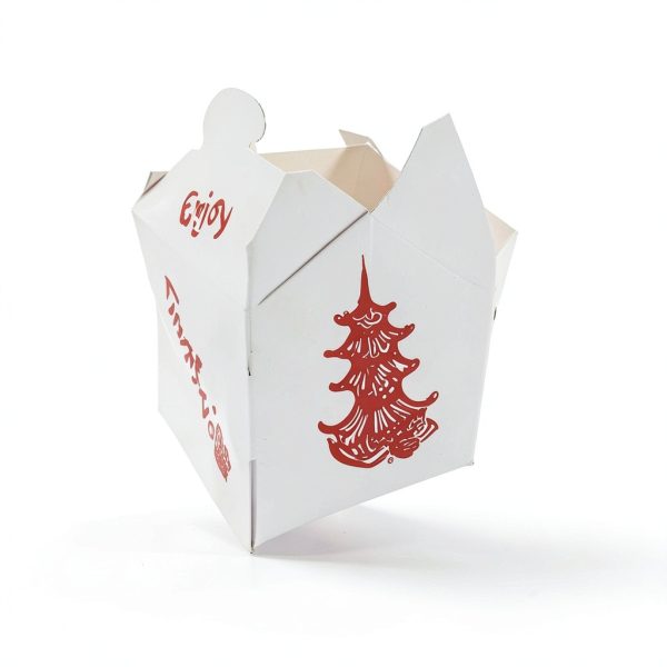 Tioncy 50 Set 16 oz Paper Food Containers with Bamboo Chopsticks-2