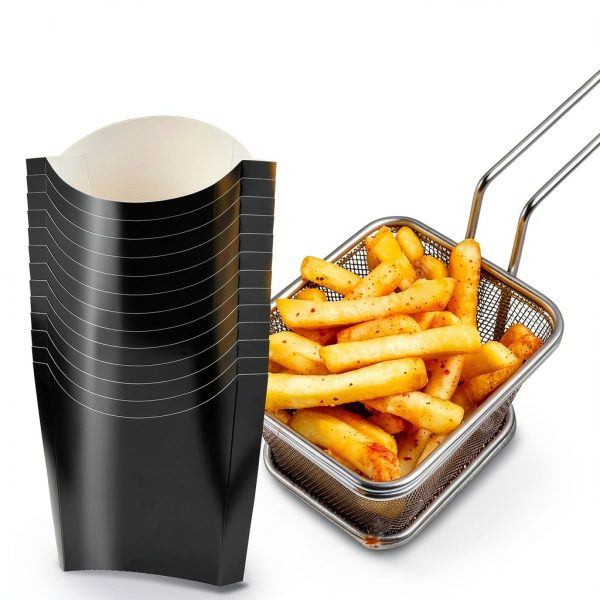 French Fry Box DOSTATNI 200 Pack Black 4oz Kraft Disposable-3