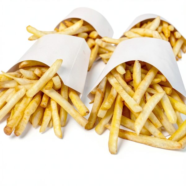 ZILAMGOO 50 Pack 4oz French Fry Containers, White Disposable Paperboard French Fries Holder Cups for Fries, Onion Rings, Snacks, Crackers – Stackable French Fry Cups for Parties & Takeout-5